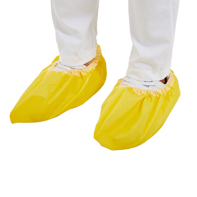 黄色く使い捨て可能な靴カバー18x41cm 83g防水化学保護フィルム
