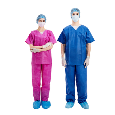 Disposable Scrub Suits XL L M SMS短い袖の博士