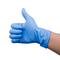 S M L XLの使い捨て可能な防護手袋の青いニトリルのビニールの合成物質